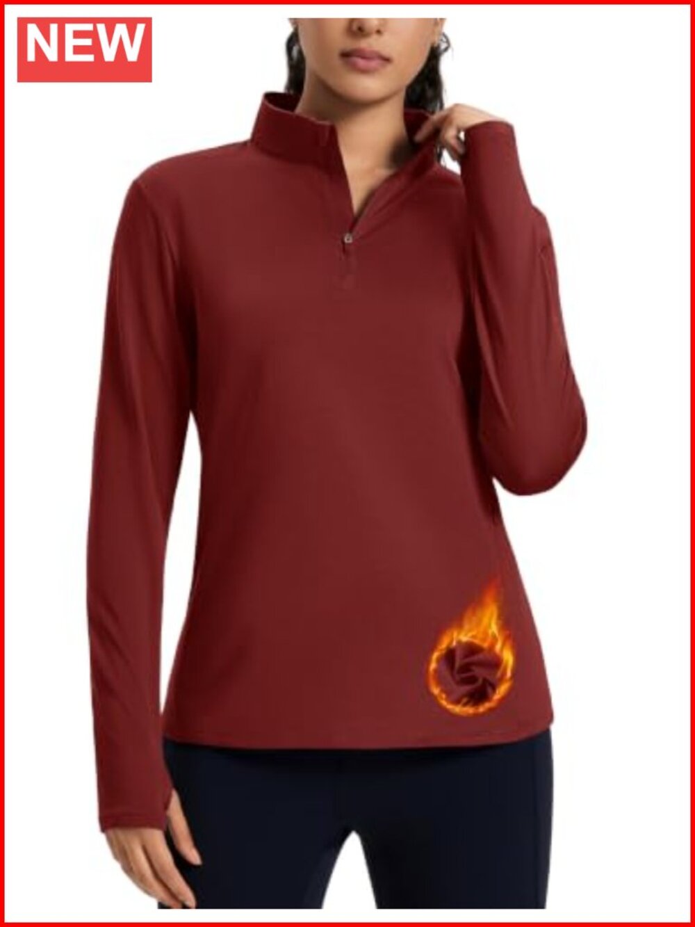Quarter Zip Fleece Pullover Thermal Long Sleeve Athletic Top